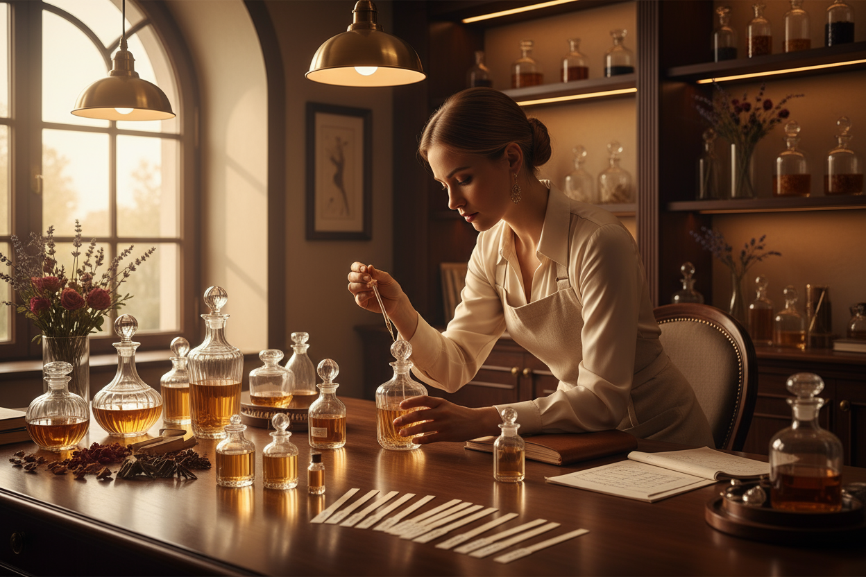 I sophisticated scent curator toiling to create the most beautiful scent experience